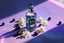 4711 Remix Vibrant Night Flakon neben Blaubeeren, Blüten und Pralinen